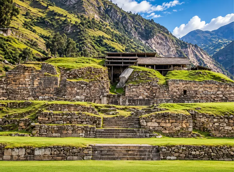 Estructuras de piedra del complejo arqueológico Chavín de Huántar